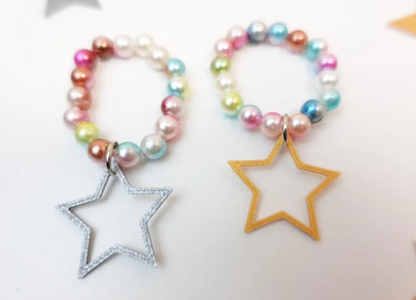 Set of Stars Bead Wine Glass Charms