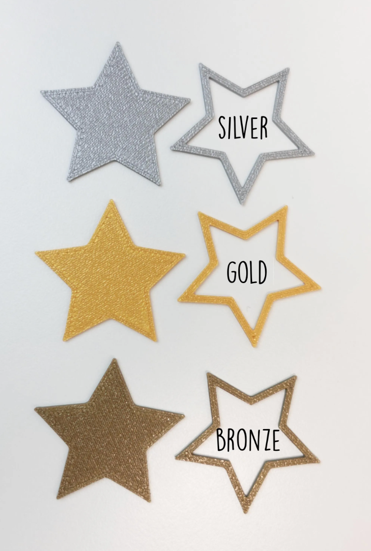 Sternen Girlande (Gold, Silber, Bronze)