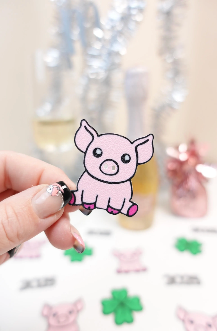 New Year 2025 Confetti Set – Lucky Pig, Clover and 2025 Shapes