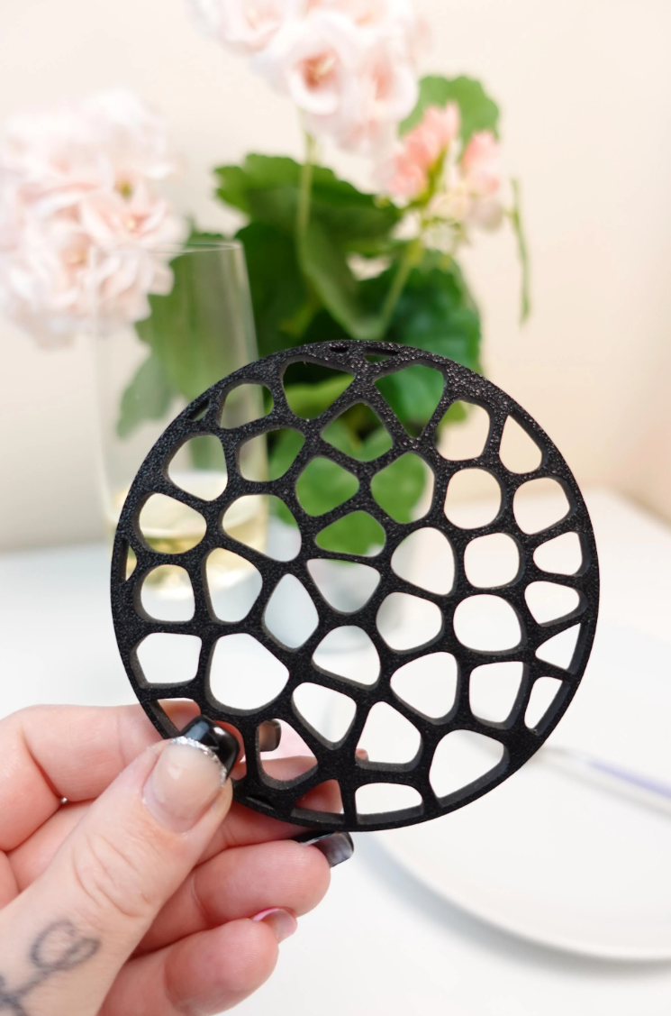 Set of 4 Drink Coasters - Voronoi Pattern