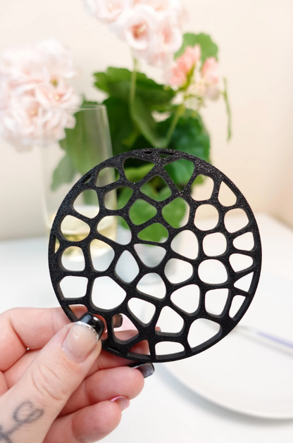 Set of 4 Drink Coasters - Voronoi Pattern