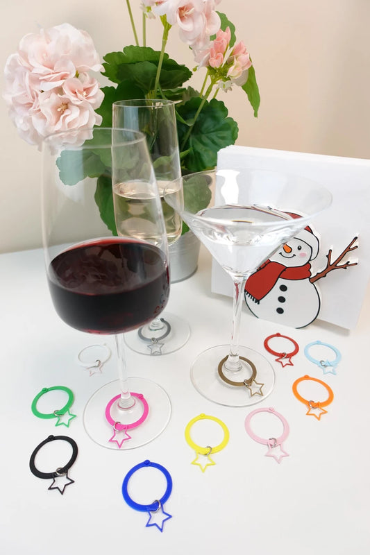 Star Wine Glass Charms Set