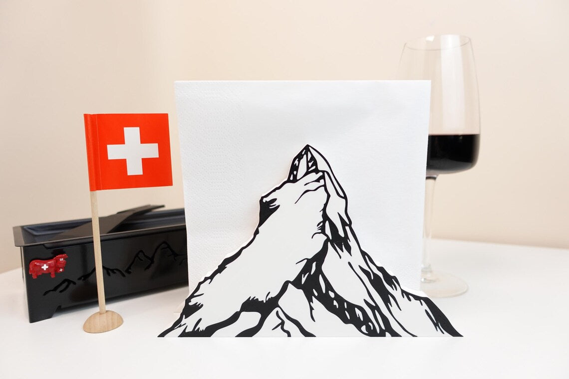 Swiss Alps Napkin Holder - Matterhorn Inspired Table Decor