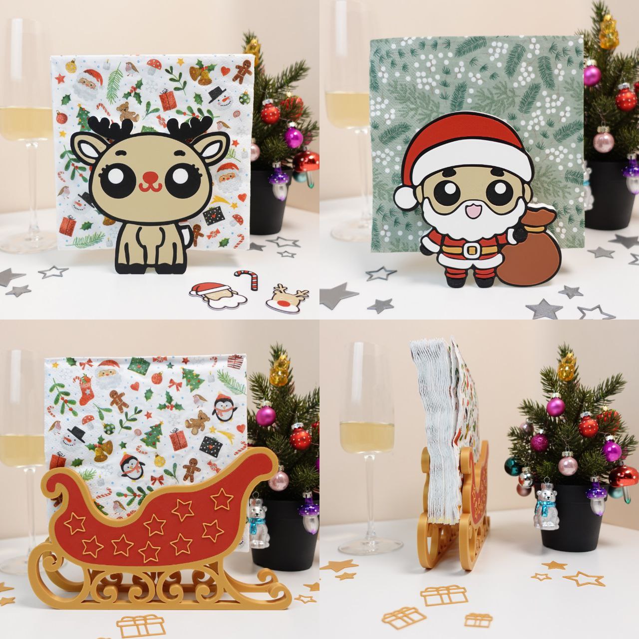 Christmas Napkin Holder Set